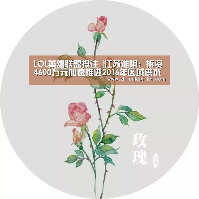 LOL英雄联盟投注 |江苏淮阴:拆资4600万元加速推进2016年区域供水工程(图2) LOL英雄联盟投注